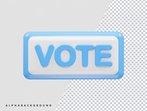 PSD illustration de l'icône de vote dans le rendu 3d