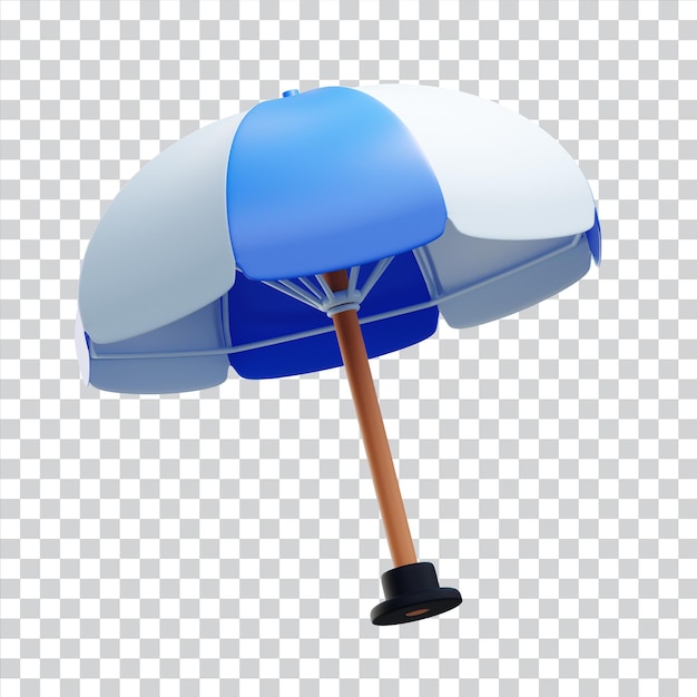 PSD illustration d'icônes 3d de parapluie de plage d'été