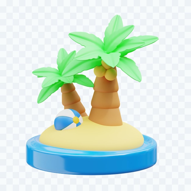 Illustration de l'île 3d