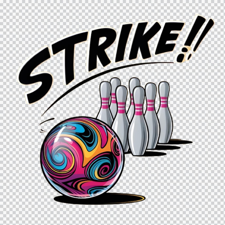 PSD illustration isolée de la balle de bowling et de l'épingle