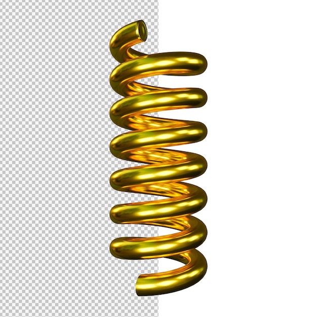 Illustration isolée de ressort de choc doré