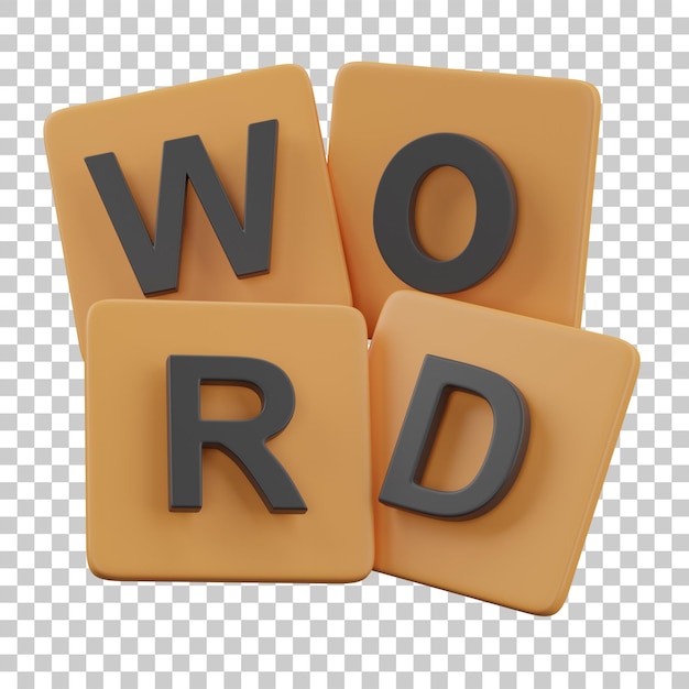 Illustration de jeu de blocs de travail en bois de rendu 3D