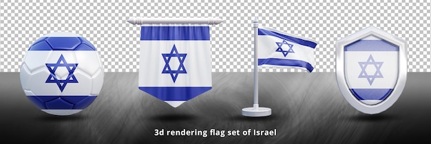 Illustration De Jeu De Drapeau National D'israël Ou Icône De Jeu De Drapeau De Pays Agitant Israël Réaliste 3d