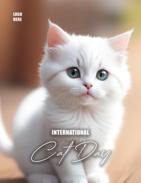 PSD illustration de la journée internationale du chat