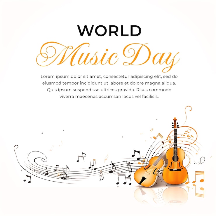 PSD illustration de la journée mondiale de la musique