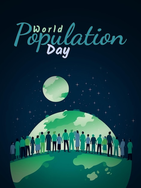 PSD illustration de la journée mondiale de la population visualisant la croissance mondiale