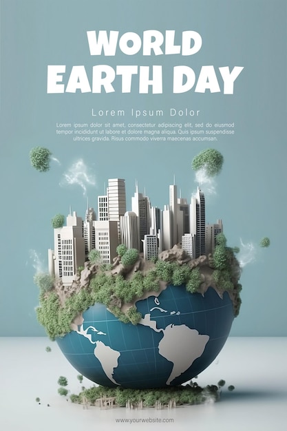 Illustration de la journée mondiale de la terre Un globe terrestre transparent avec un arbre forestier à l'intérieur du globe