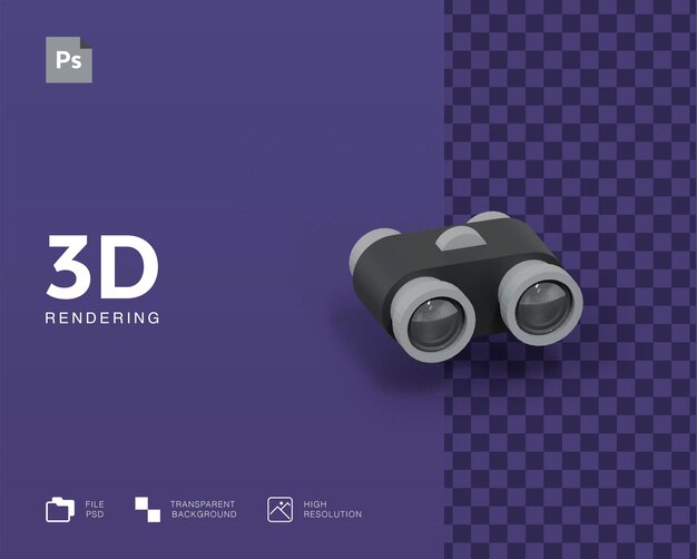 PSD illustration de jumelles 3d