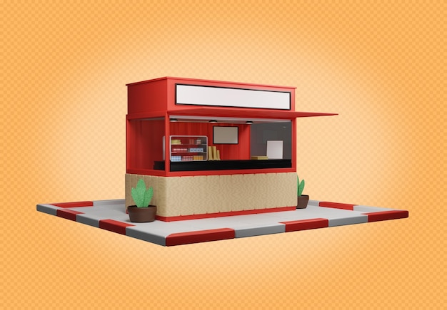 Illustration De Kiosque De Rue En 3d Sur Un Fond Isolé