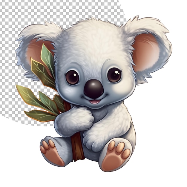 PSD illustration de koala bébé tout-petit sur fond transparent