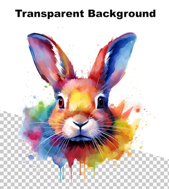 PSD une illustration d'un lapin coloré