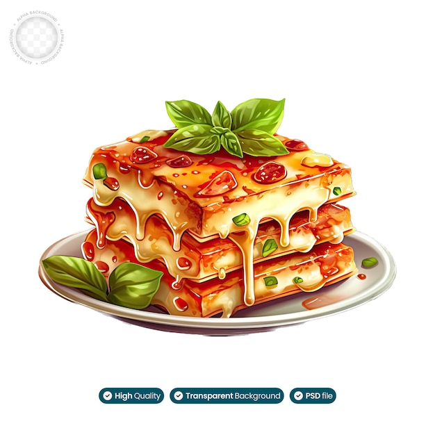 PSD une illustration de lasagne tentante