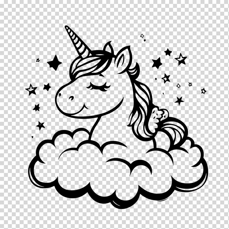 PSD l'illustration de la licorne adorable est magique et rêveuse