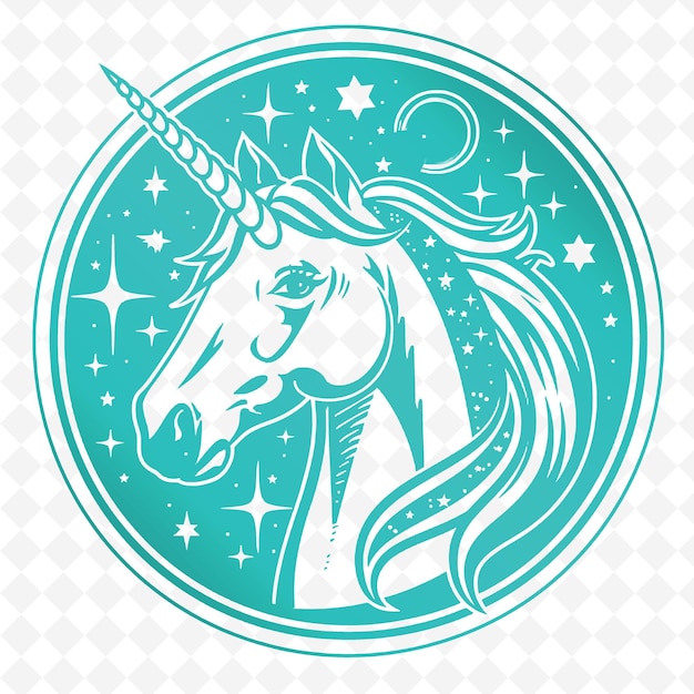 PSD une illustration d'une licorne avec les mots 