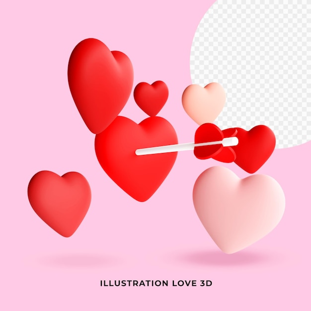 Illustration liebe 3d