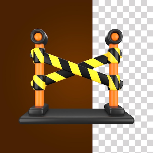 PSD illustration de la ligne de sécurité 3d