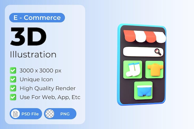 illustration de magasinage mobile 3D