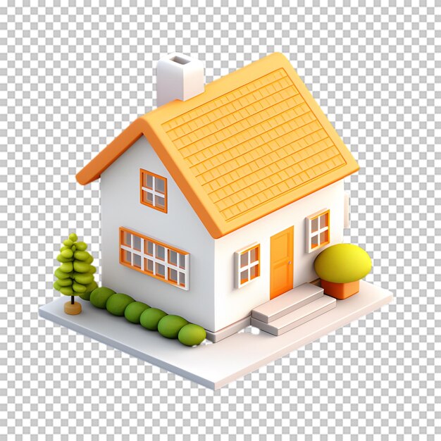 PSD illustration de maison 3d isolée sur un fond transparent