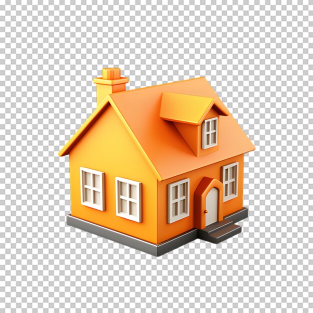 PSD illustration de maison 3d isolée sur un fond transparent