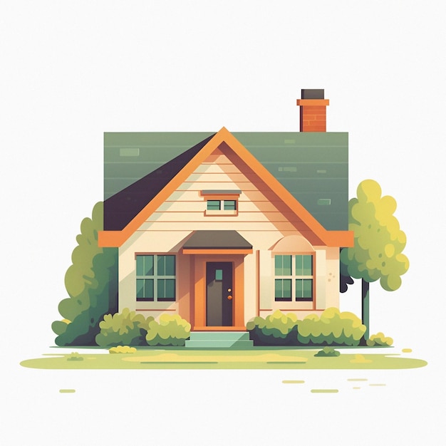 PSD illustration de maison mignonne