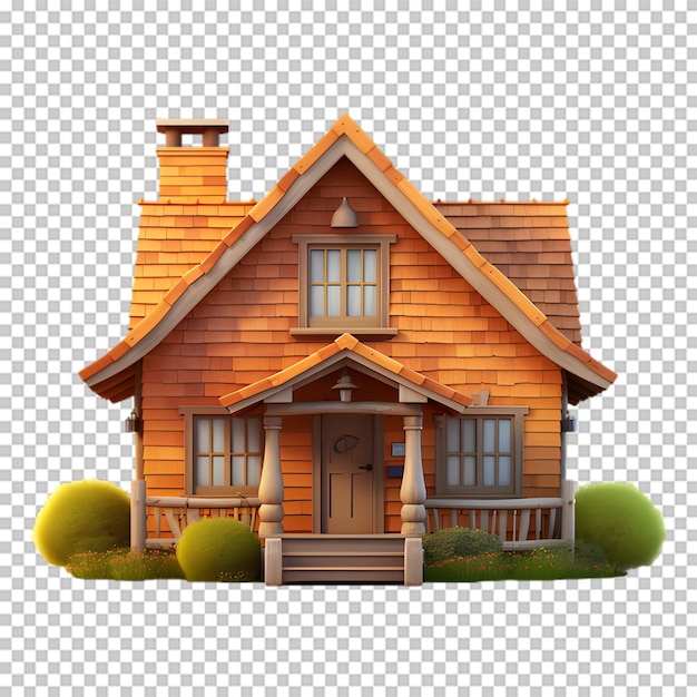 PSD illustration de maison vintage isolée sur un fond transparent