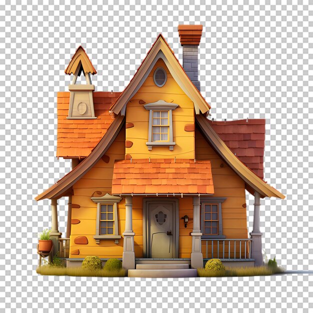 PSD illustration de maison vintage isolée sur un fond transparent