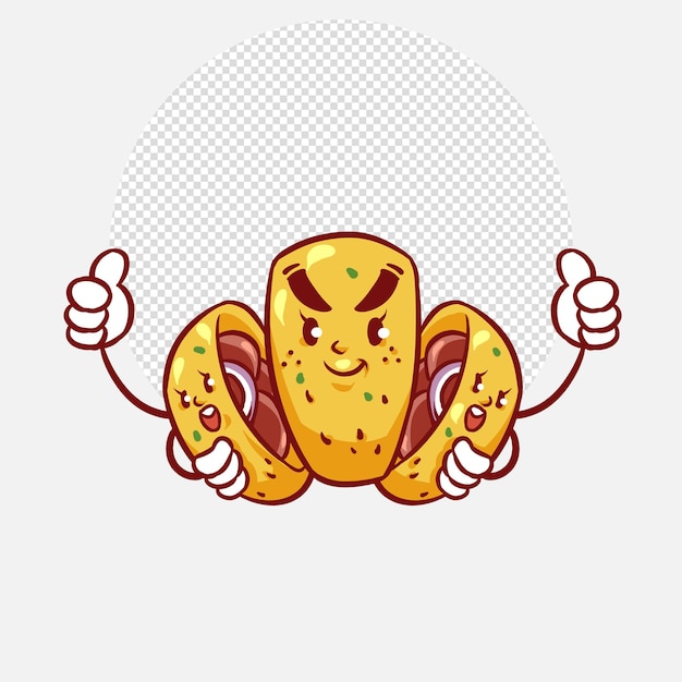 Illustration de mascotte de conception de personnage de dessin animé de nouilles froides grillées de collation chinoise asiatique mignonne
