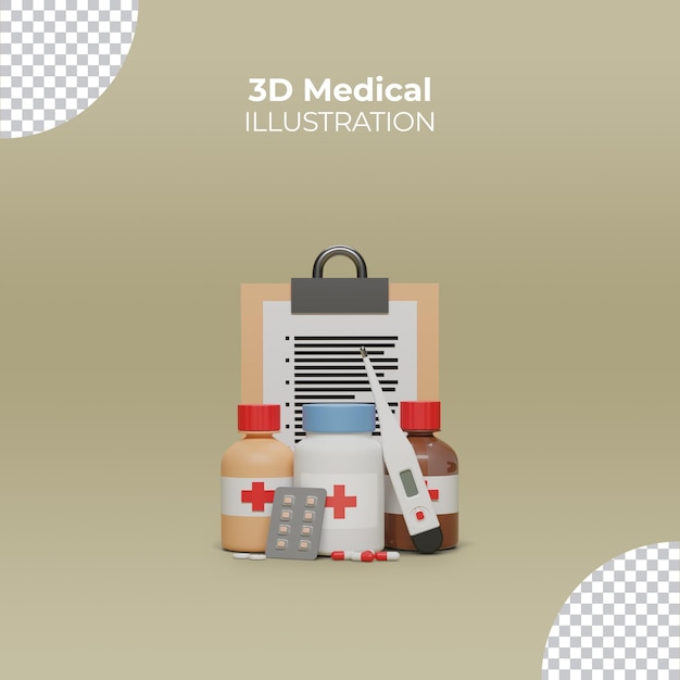 PSD illustration médicale de rendu 3d