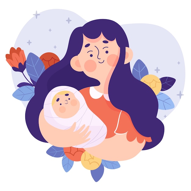 Illustration d'une mère avec son fils