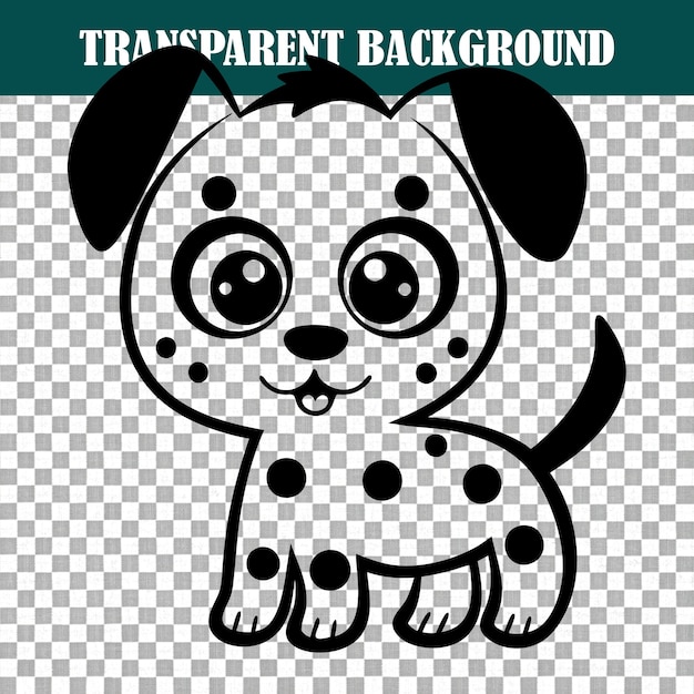 Illustration d'un mignon chiot dalmatien avec un fond transparent