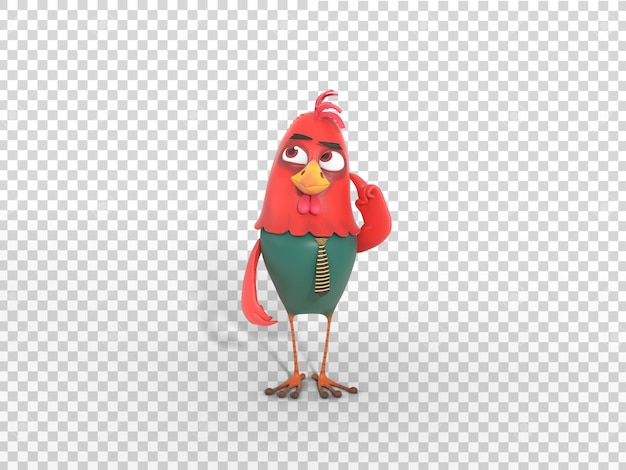 Illustration Mignonne Mascotte Personnage Coloré 3d Pensant Avec Fond Transparent