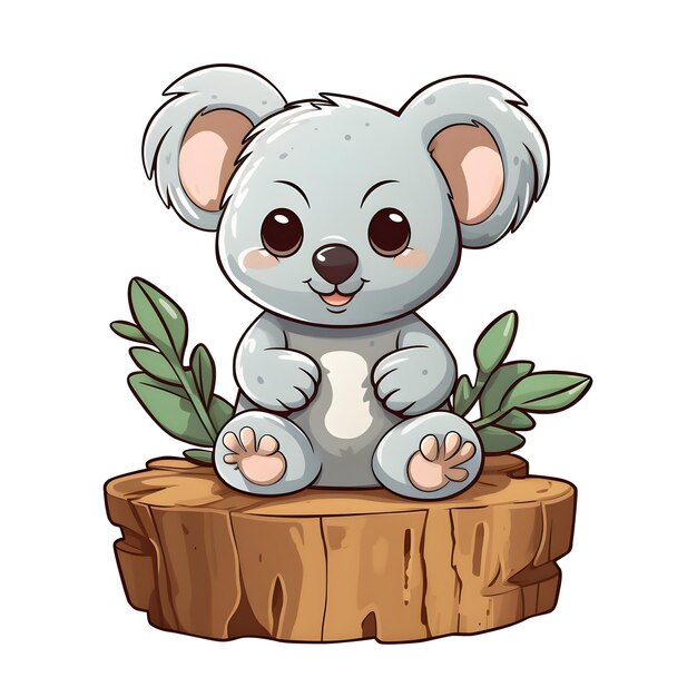 PSD illustration de mignons enfants koala sur fond transparent style aquarelle