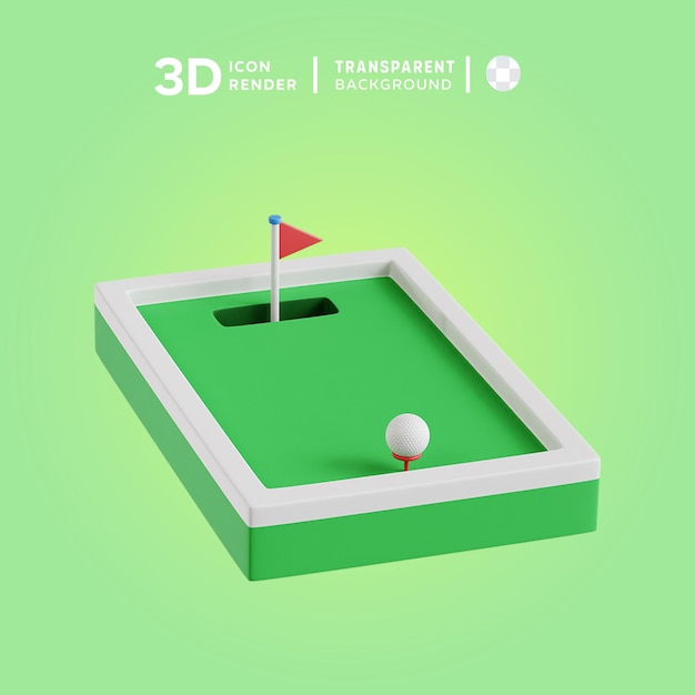 Illustration De Mini-golf Avec Icône 3d