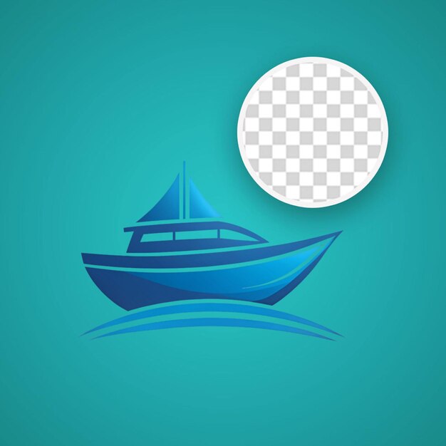 PSD illustration minimaliste de la rame de bateau bleu