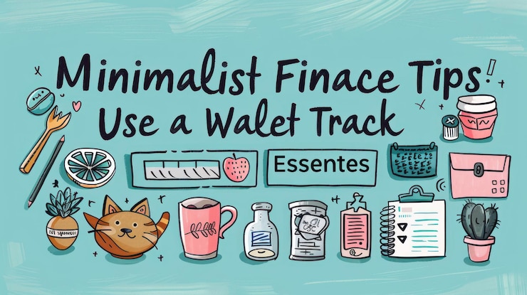 PSD illustration minimalistischer finanztipps mit einem wallet-tracker und anderen grundlagen für die verwaltung von finanzen