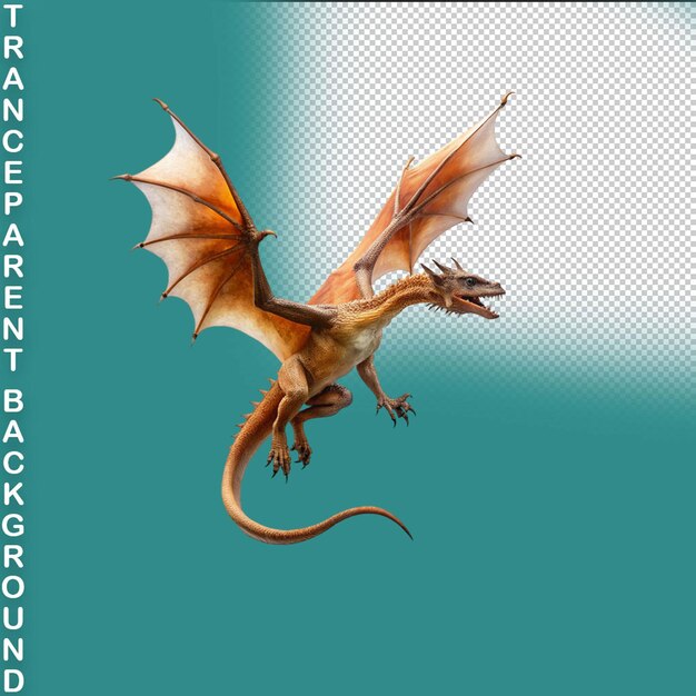 PSD illustration de modèle de dragon 3d sur un fond transparent