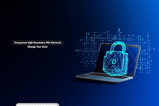 PSD illustration moderne de la protection des données