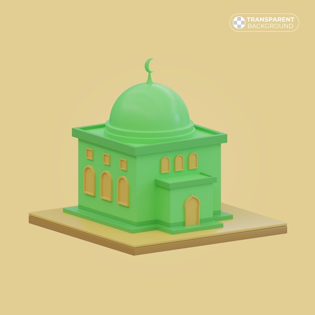 Illustration de la mosquée verte en rendu 3d