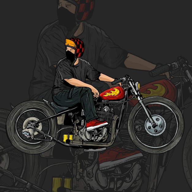 PSD illustration de moto classique