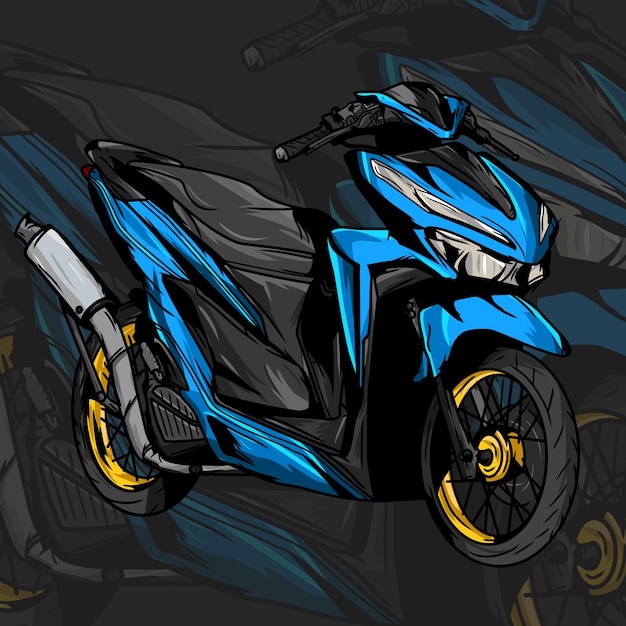 PSD illustration de moto à transmission automatique vectorielle
