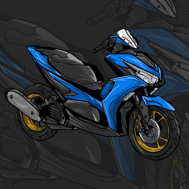 PSD illustration d'une moto à transmission automatique vectorielle