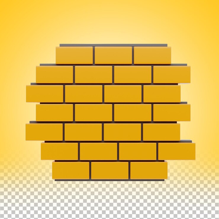 PSD illustration de mur en briques de style dessin animé 3d