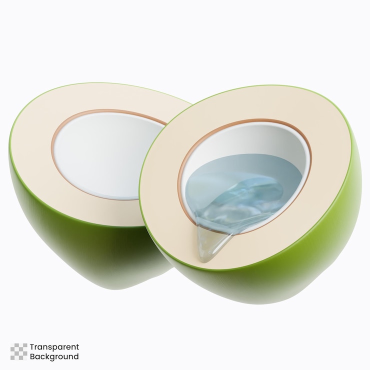 PSD illustration de la noix de coco verte en 3d