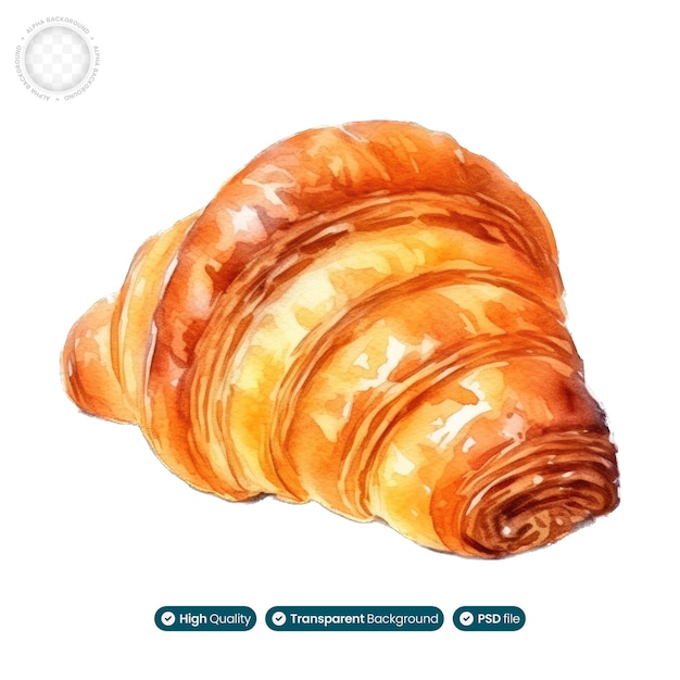 PSD illustration de nourriture de croissant irrésistible