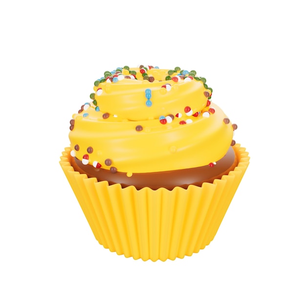 Illustration de la nourriture rapide et du gâteau en 3D