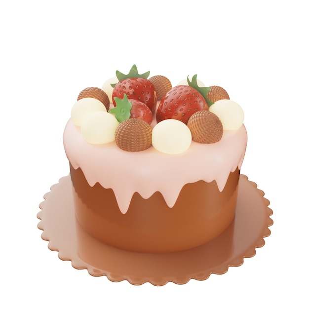 Illustration de la nourriture rapide et du gâteau en 3D