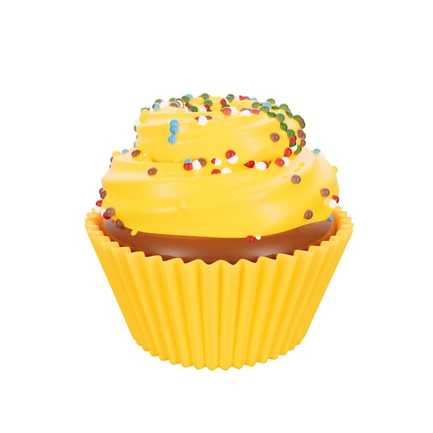 Illustration de la nourriture rapide et du gâteau en 3D