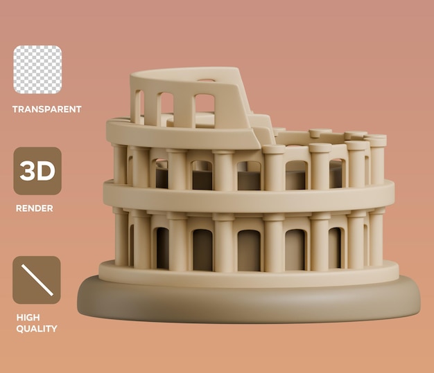 Illustration d'objet 3D du Colisée PSD