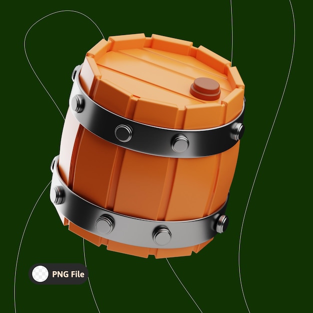 Illustration de l'objet du baril Oktoberfest en 3D