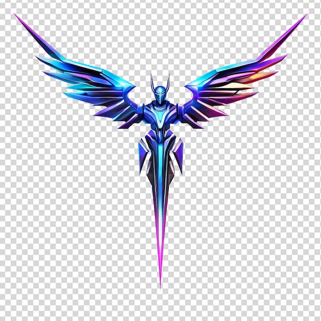illustration of a blue winged superhero on a transparent background